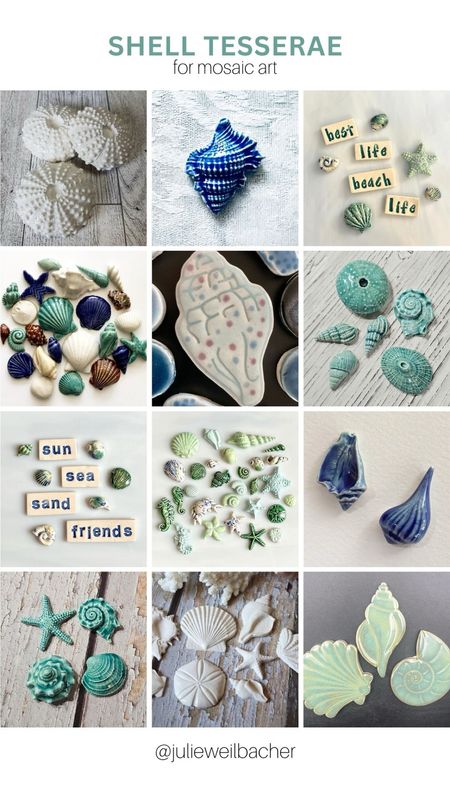 Summer is here! 🐚 And it’s time to think about incorporating some shell tesserae into your mosaic art. 🐚 These shells can also bring a summer vibe to a coffee table, shelf, or WFH desk. 🐚 For mosaic tips, tutorials, inspiration, and so much more please visit my YouTube channel: YouTube.com/julieweilbacher. Follow @julieweilbacher on Instagram for all things mosaic art. shells - beach vibe - mosaic - beach art - shell decor - beach house art - mosaics - ceramics - shell art - beach decor - summer vibe - gifts for shell collectors 

#LTKHome #LTKSeasonal #LTKFindsUnder50