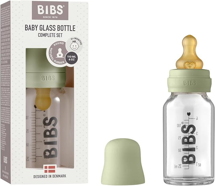 BIBS Juego completo de biberones de vidrio para bebé, 3.7 fl oz, goma natural sin BPA, fabricado... | Amazon (US)