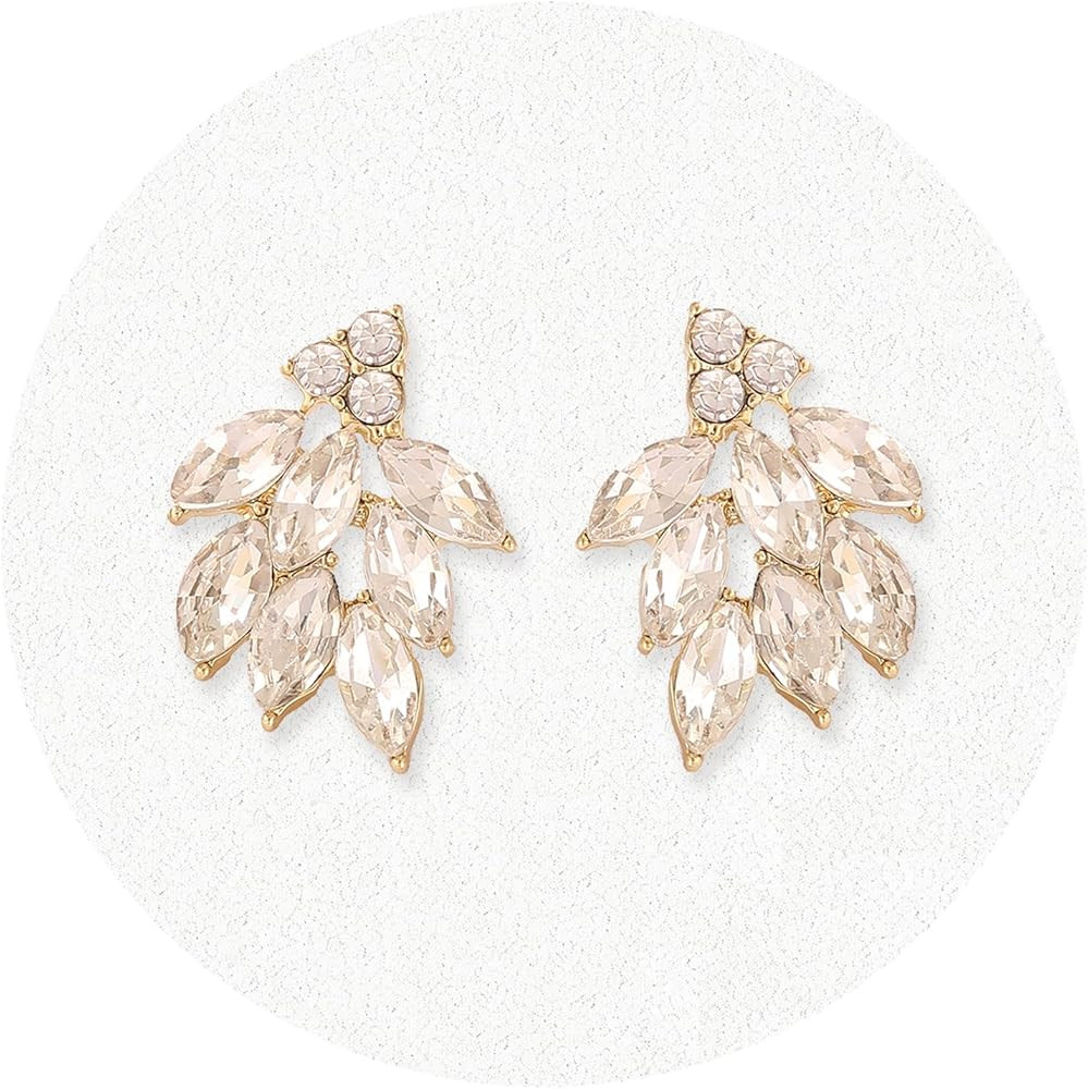 Rhinestone Stud Earrings for Women Small Dainty Crystal Cluster Drop Earrings for Girls Cute Cost... | Amazon (US)