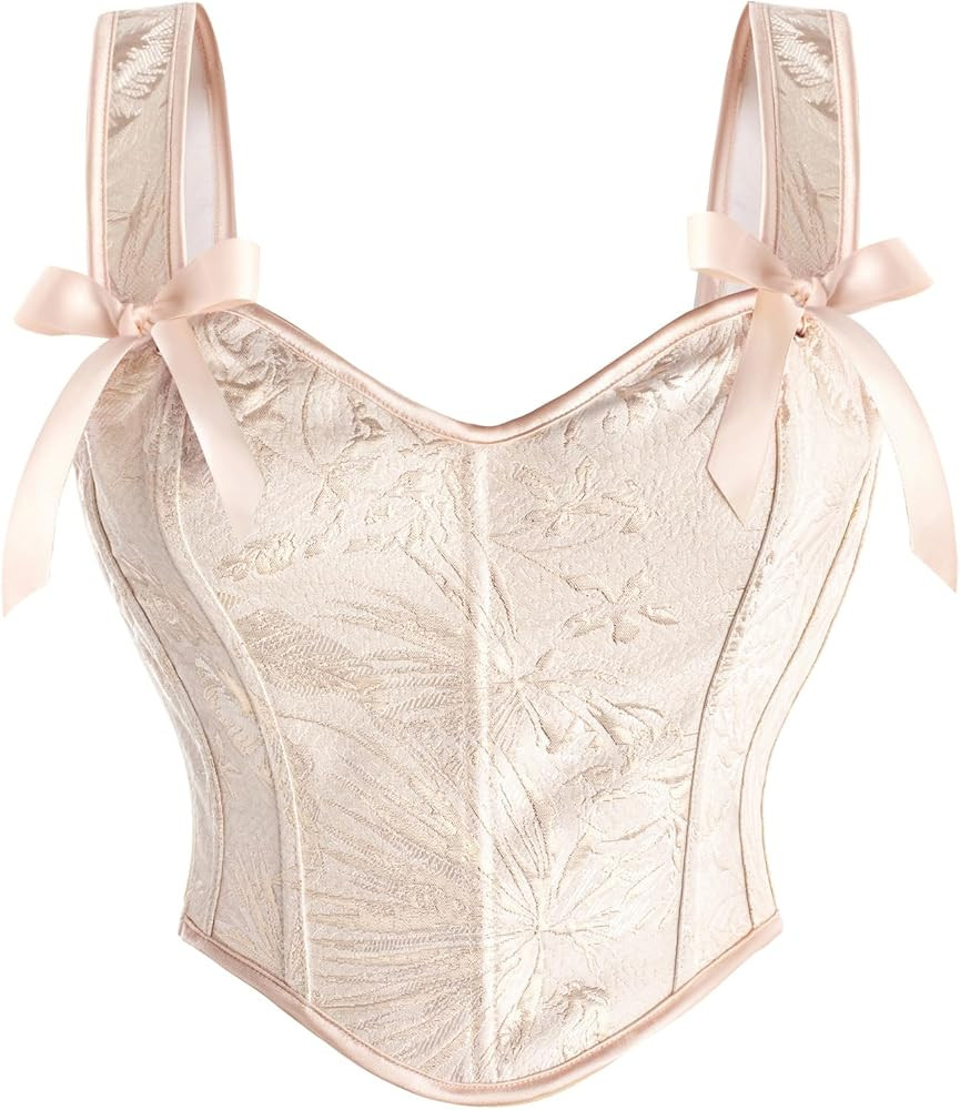 SCARLET DARKNESS Corset Tops for Women Sweetheart Neckline Floral Corset with Zipper Size 6-18 | Amazon (US)