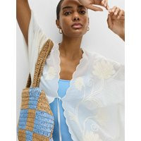M&S Cotton Rich Embroidered Kaftan Ivory | Marks & Spencer (UK)