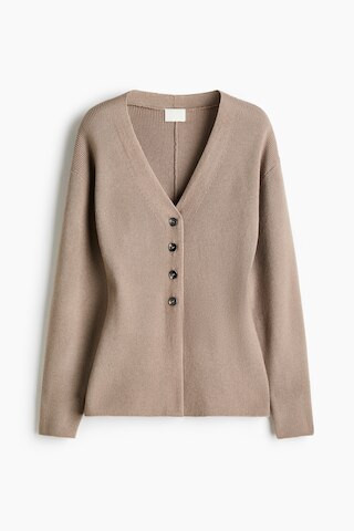 H & M - Cardigan with Defined Waist - Brown | H&M (US + CA)