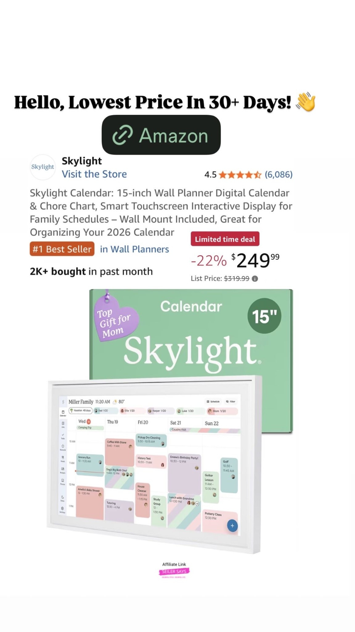 Hello, Lowest Price In 30+ Days! 👋 Skylight digital family calendar. Thanks, Amazon.

#LTKMothersDay #LTKmomlife #LTKKids