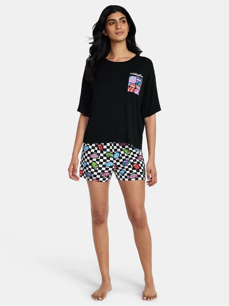 Rolling Stones Women's Pajama Set, 2-Piece, Sizes XS-3X | Walmart (US)