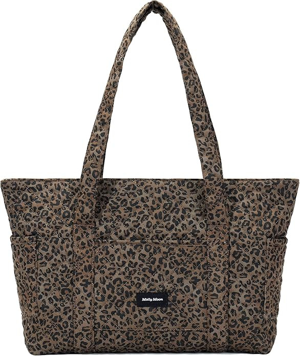 Molly Moon Quilted Leopard Tote Bag for Women, Cheetah Tote Bag with Zipper & Wet Pockets, Leopar... | Amazon (US)