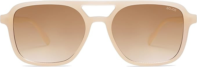 SOJOS Retro Aviator Sunglasses for Women Men,Trendy Rectangle Womens Mens Shades Sun Glasses SJ22... | Amazon (US)
