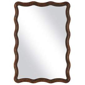 Bronze 22 1/2" x 32 1/2" Flowing Scalloped Edge Wall Mirror | www.lampsplus.com | Lamps Plus