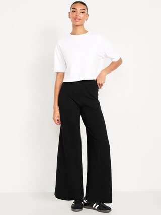 High-Waisted Fleece-Lined Super Wide-Leg Pants | Old Navy (US)