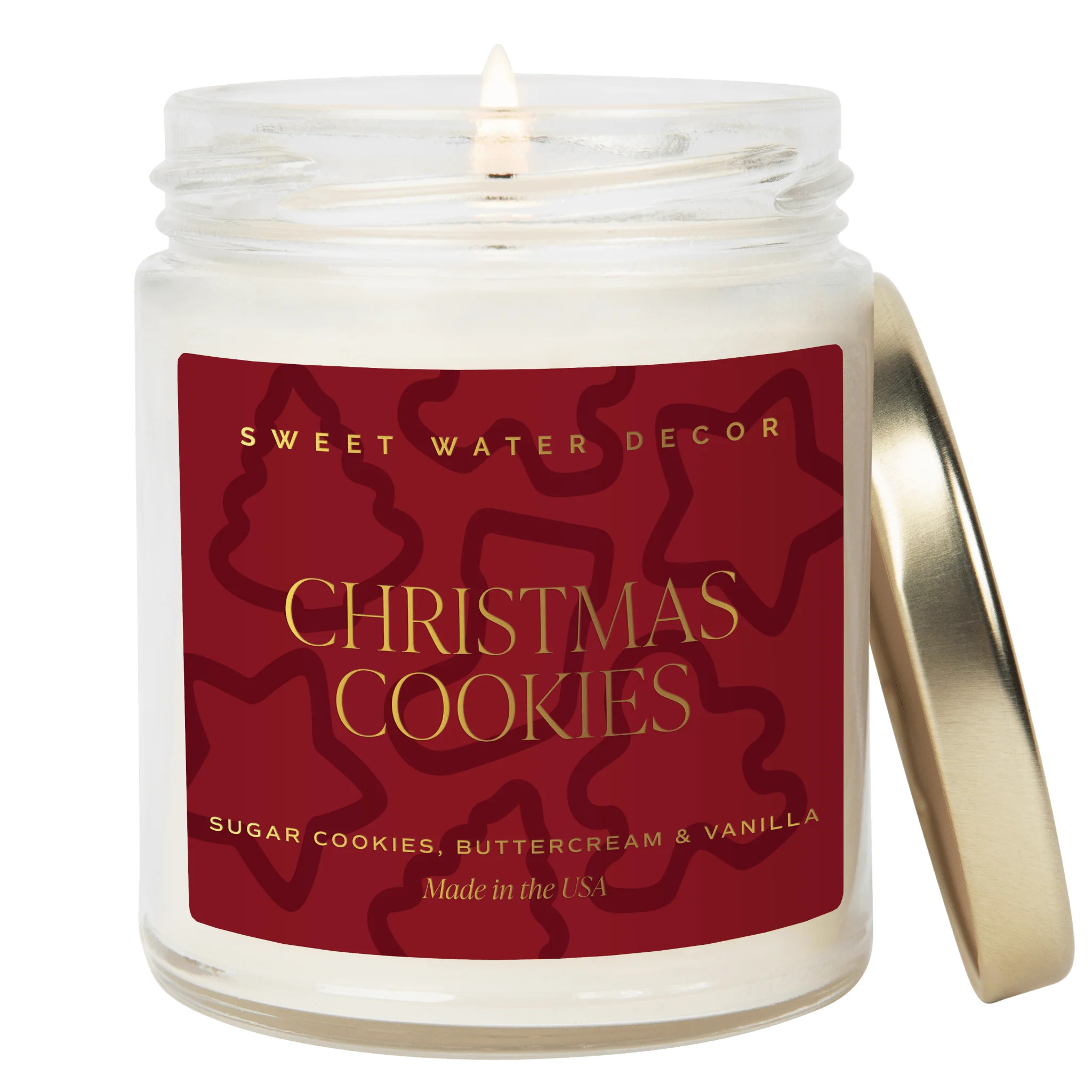 Christmas Cookies Soy Candle | 9oz. Clear Jar (Sugar Cookies) | Sweet Water Decor, LLC