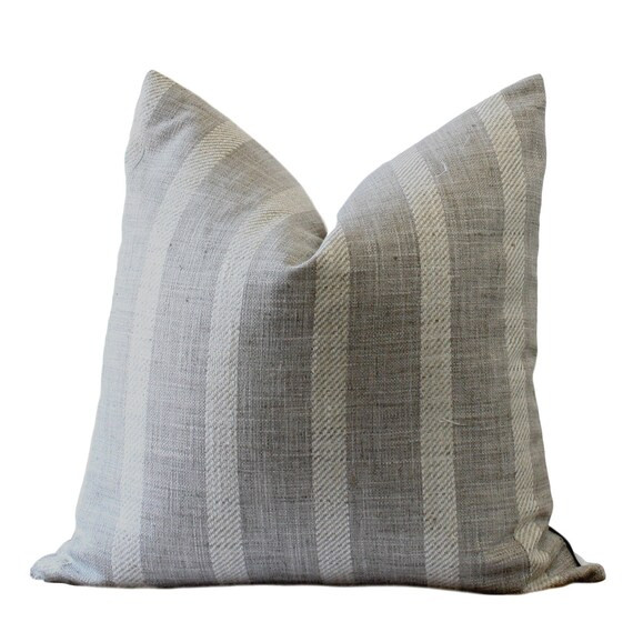 New  Beautiful Grey and White Stripe Pillow Cover | Etsy | Etsy (CAD)