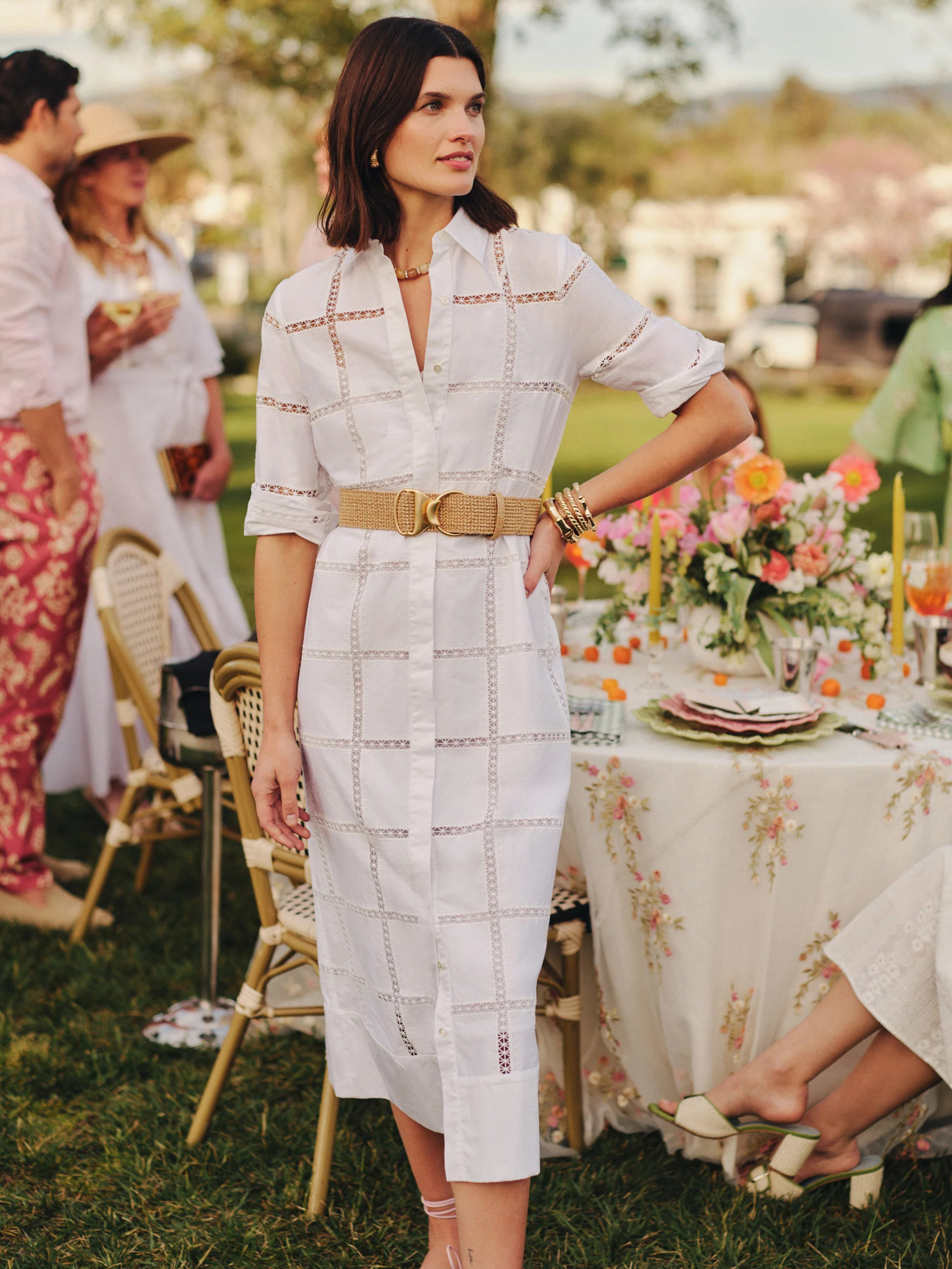 White Embroidery Rachel Dress | Women's Dresses | J.McLaughlin | J.McLaughlin