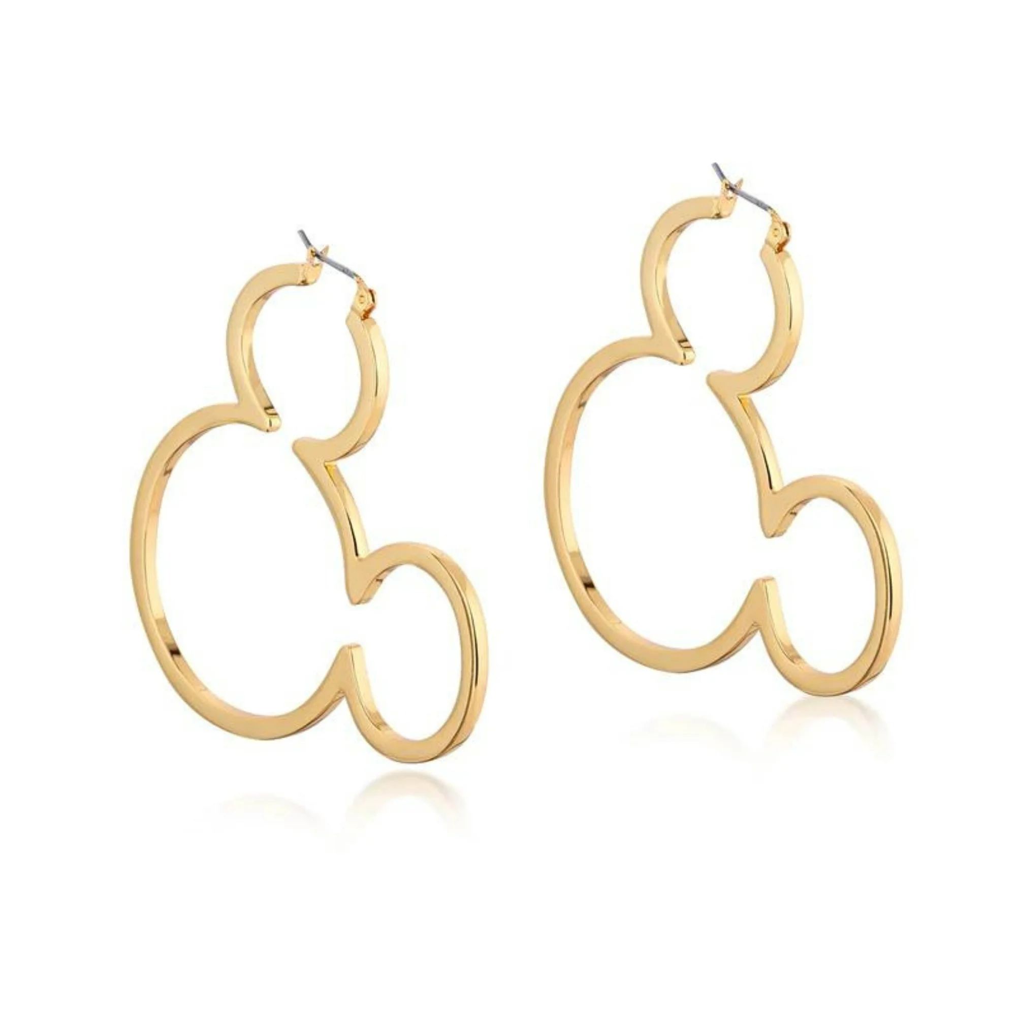 Mickey Mouse Outline Disney Couture Gold Plated Hoop Earrings | Walmart (US)