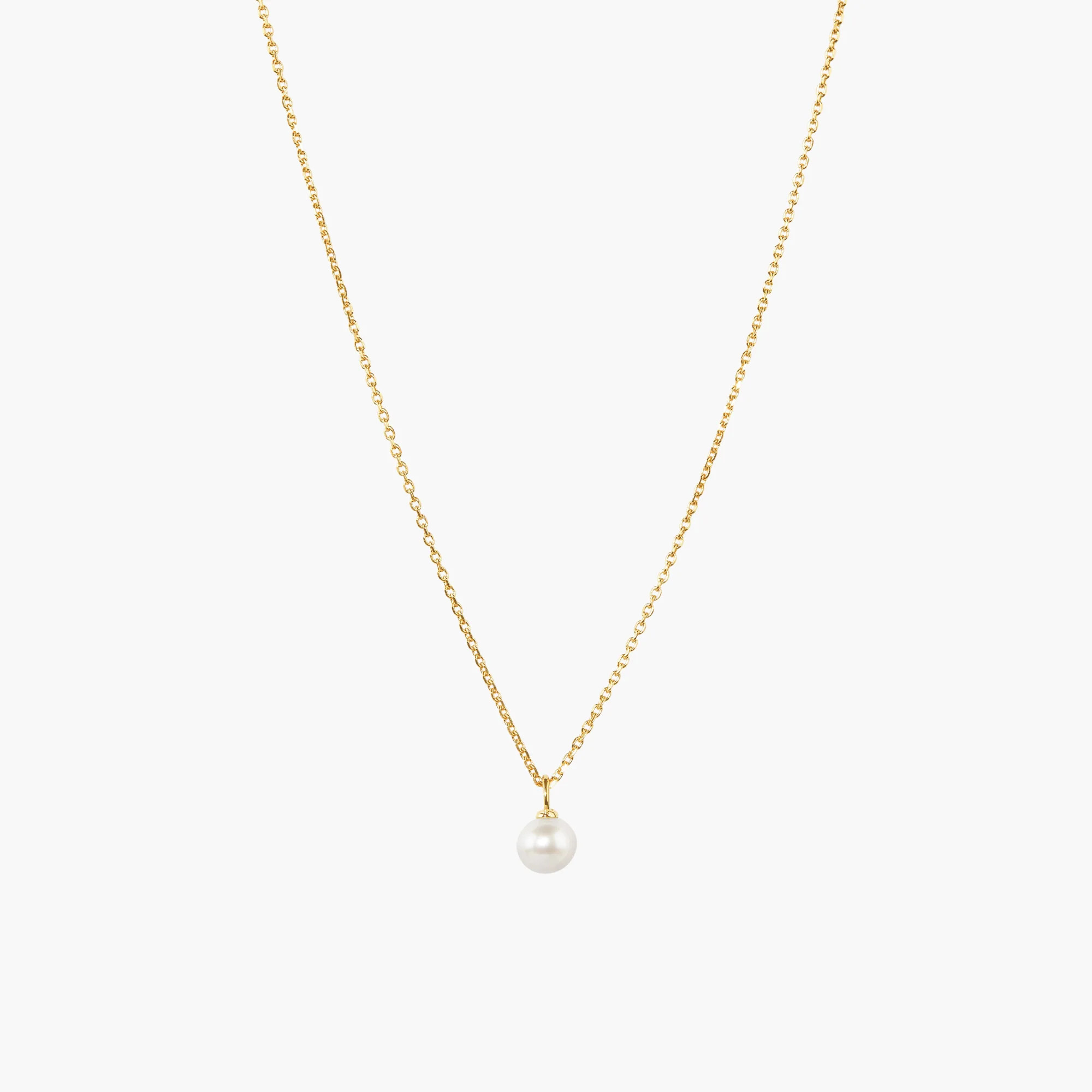 18k Gold Vermeil Handcrafted Mini Pearl Pendant Necklace - Jewelry | Mejuri | Mejuri Fine Crew