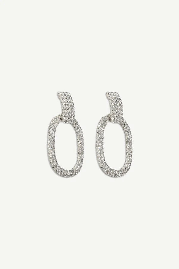 Drop Rhinestone Hoop Earrings | Ardene