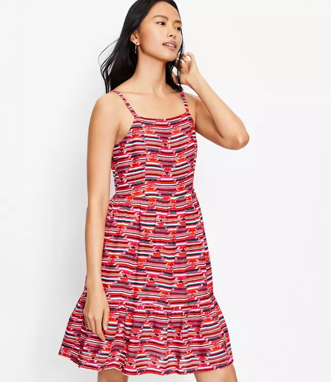 Ikat Smocked Back Dress | LOFT