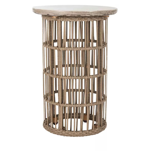 Fane Modern Concrete Round Side Table - Dark Gray - Safavieh | Target