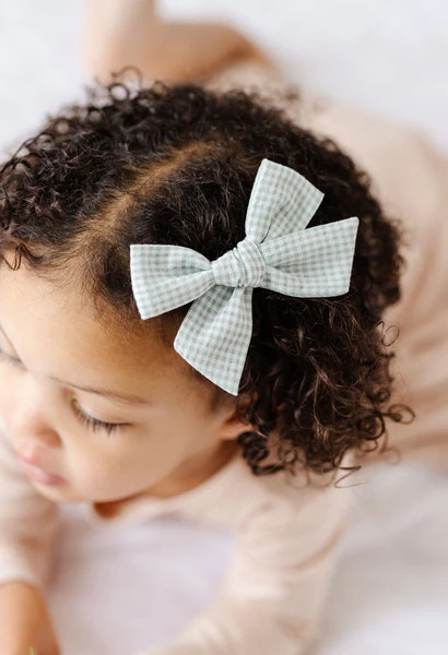 Mint Gingham Seersucker Poppy | Little Poppy Co