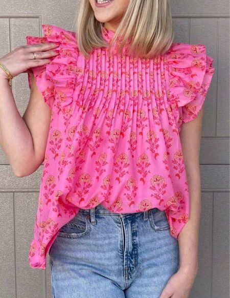 Flutter sleeve floral top, summer blouses 

#LTKOver40 #LTKFindsUnder50 #LTKFindsUnder100