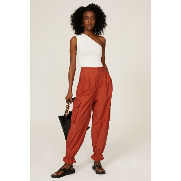 Drae Pleated Cargo Pants orange | Rent the Runway