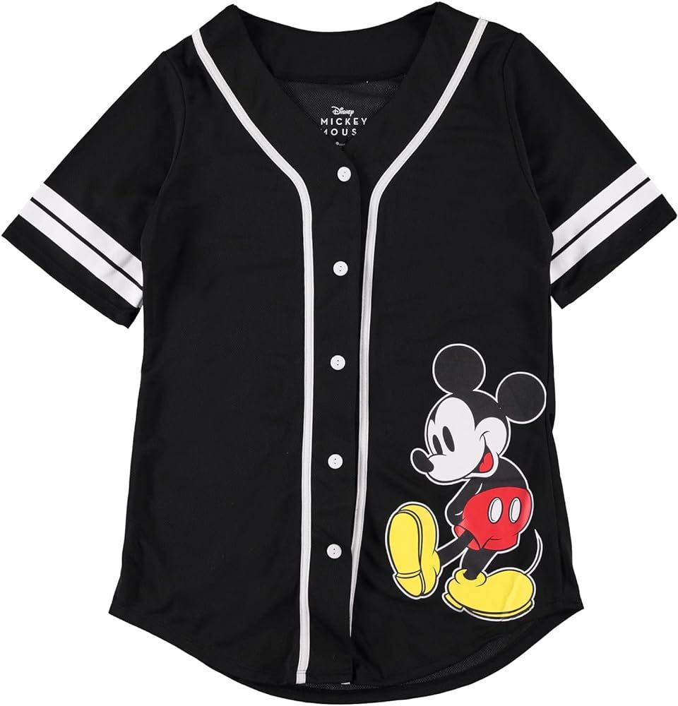 Disney Ladies Mickey Mouse Fashion Shirt - Mickey & Minnie Mouse Baseball Jersey Mickey Mouse But... | Amazon (US)