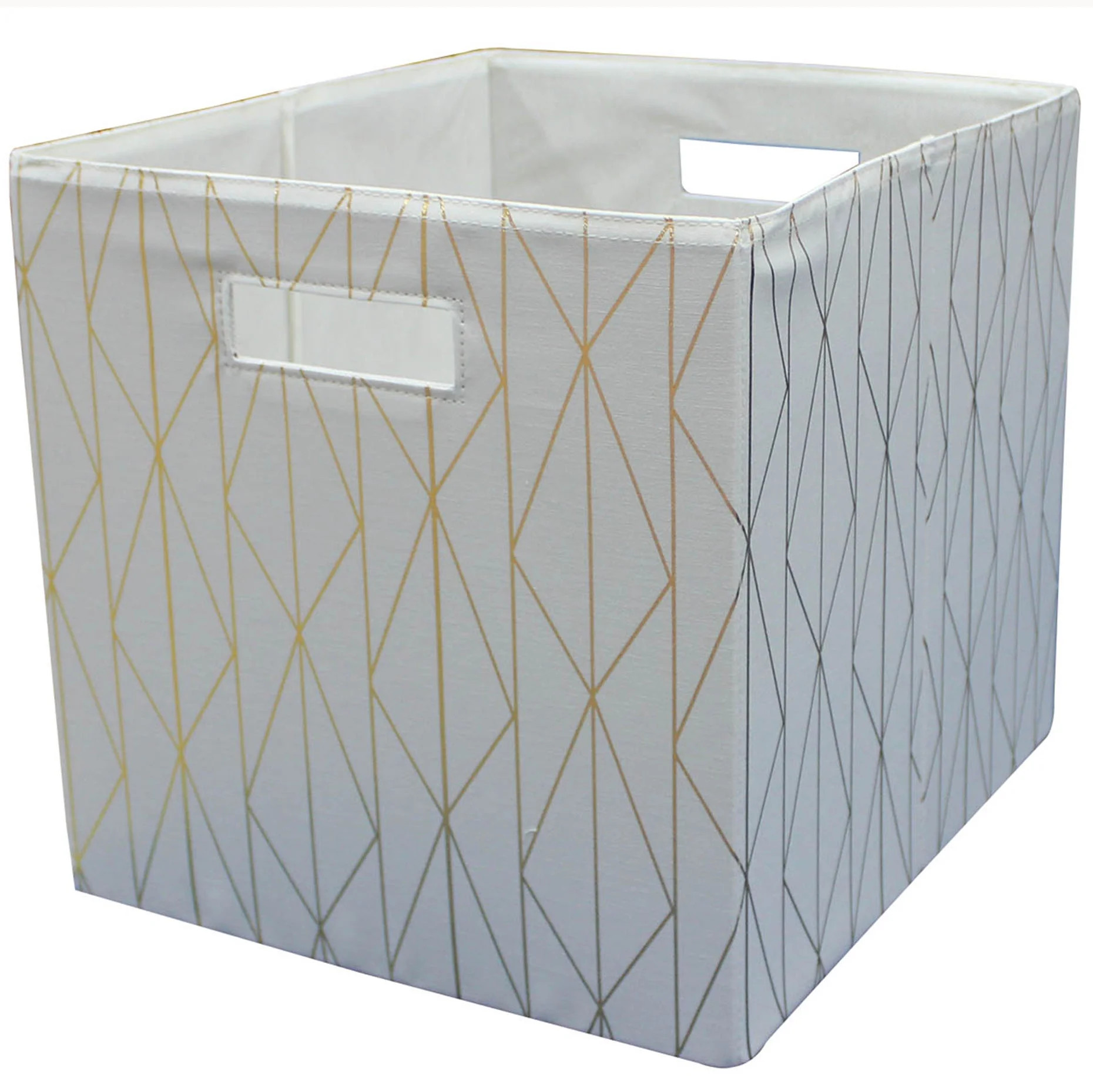 Better Homes & Gardens Collapsible Fabric Cube Storage Bin, Gold & Ivory | Walmart (US)