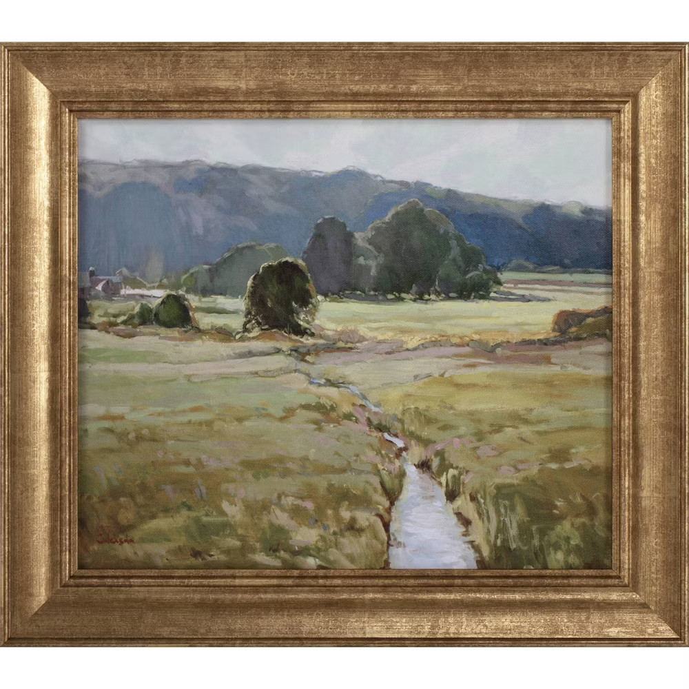 16" x 14" Summer Pasture Framed Wall Art Brass - Threshold designed | eBay US