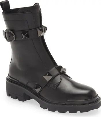 Valentino Garavani Roman Stud Lug Combat Boot (Women) | Nordstrom | Nordstrom