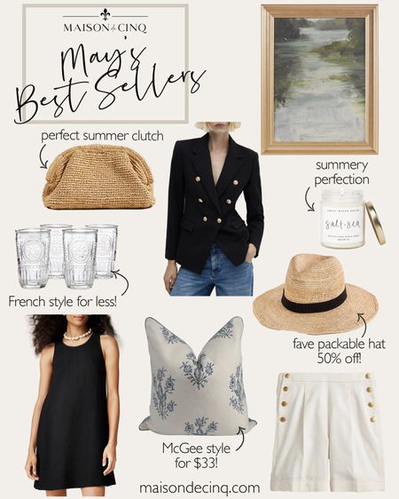 The top best sellers for May are so good and include a classic blazer for a great price, my fave packable hat, a gorgeous throw pillow for only $33!, and more!

#homedecor #summerdecor #summeroutfit #shorts #summerhandbag #clutch  #summerdress 

#LTKSeasonal #LTKFindsUnder50 #LTKHome