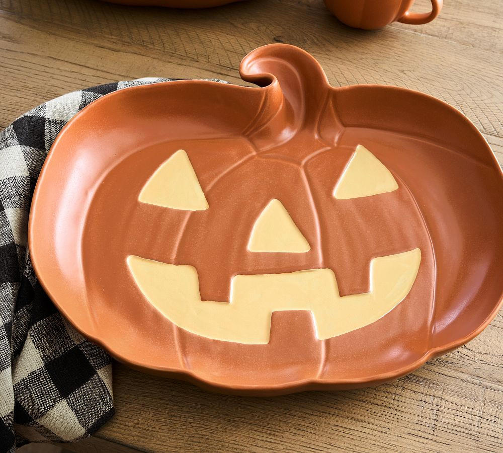 Figural Jack-O-Lantern Serving Platter | Pottery Barn (US)