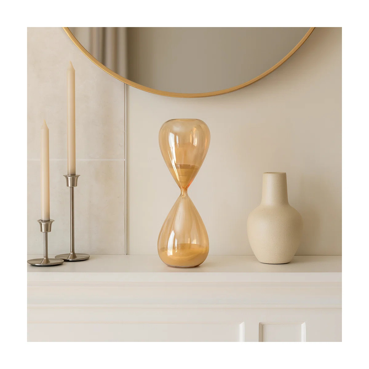Decorative Objects for Home Decor \u2013 Modern Hourglass Sculpture for Kitchen Decor, Shelf Styl... | Wayfair North America