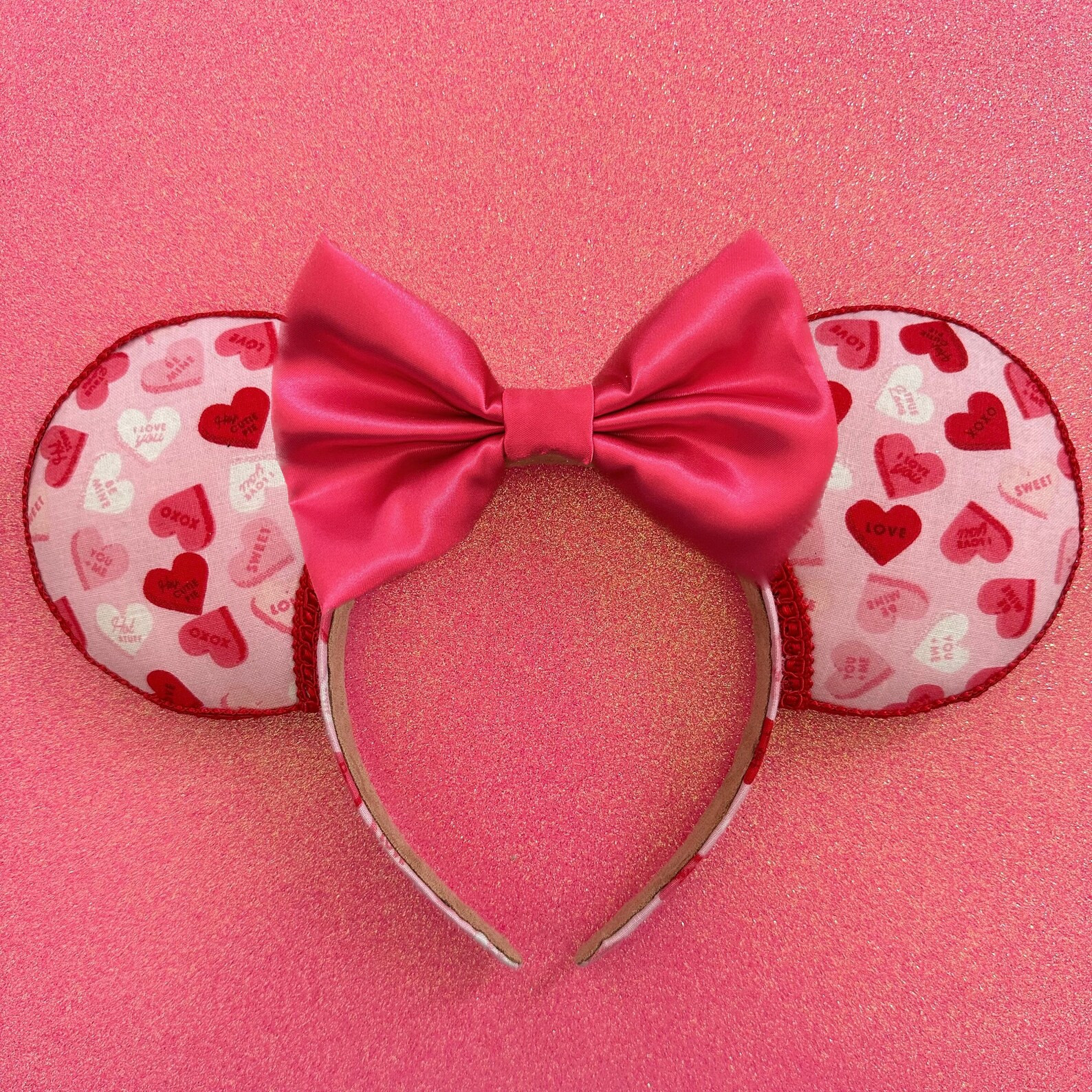 Love Hearts Valentines Day Ears | Minnie Mouse Ears | Valentines Day | Valentines Day Ears | Disn... | Etsy (US)