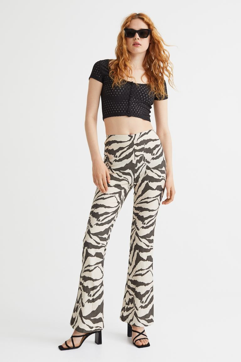 Conscious choice  New ArrivalPants in woven fabric. High waist, waistband with covered elastic, a... | H&M (US + CA)