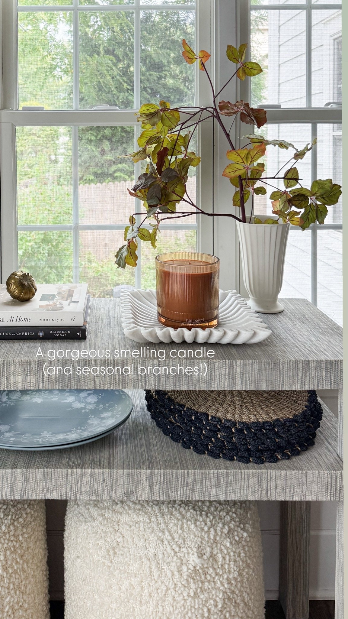 5 fall finds for your home that are worth buying right now!

The prettiest mango wood taper candle holders, boucle ottomans (the texture and color is so cozy for the cooler months!!), the most delicious smelling pumpkin candle, seasonal branches, and rich chocolate brown linen pillows 🍂

breakfast nook, Kitchen, kitchen inspo, kitchen decor, console table decor, Serena & Lily, wallpaper, girlonthehudson, neutral home, modern coastal, minted art, cozy home, fall home, fall decor, fall accessories

#LTKSaleAlert #LTKHome #LTKSeasonal