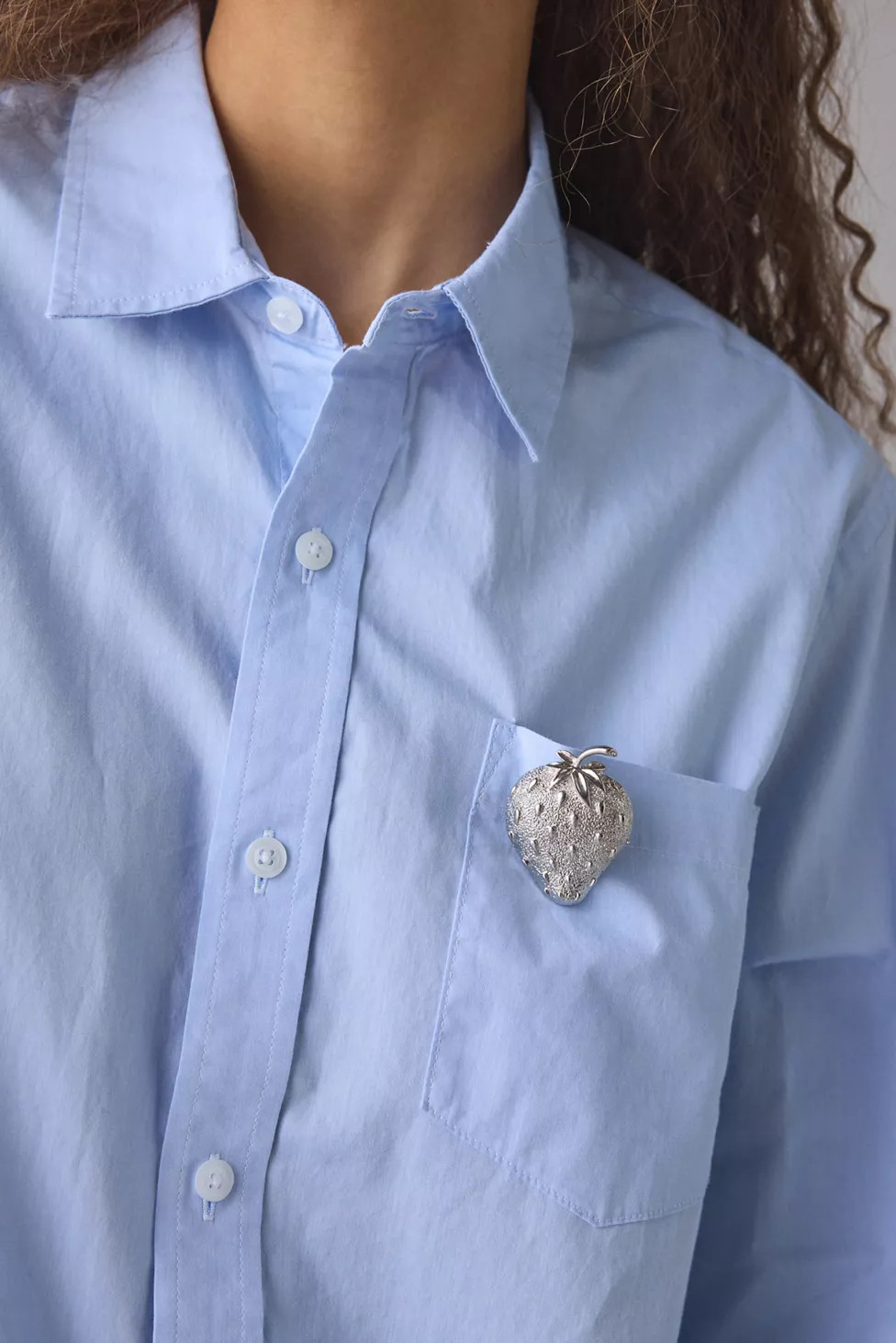 Metal Strawberry Pin | Urban Outfitters (US and RoW)