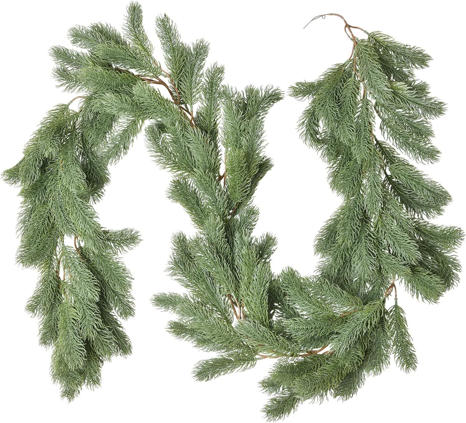 Amazon.com: Fomlily Pine Garland Christmas Decoration, 6ft Christmas Greenery Garland Artificial ... | Amazon (US)