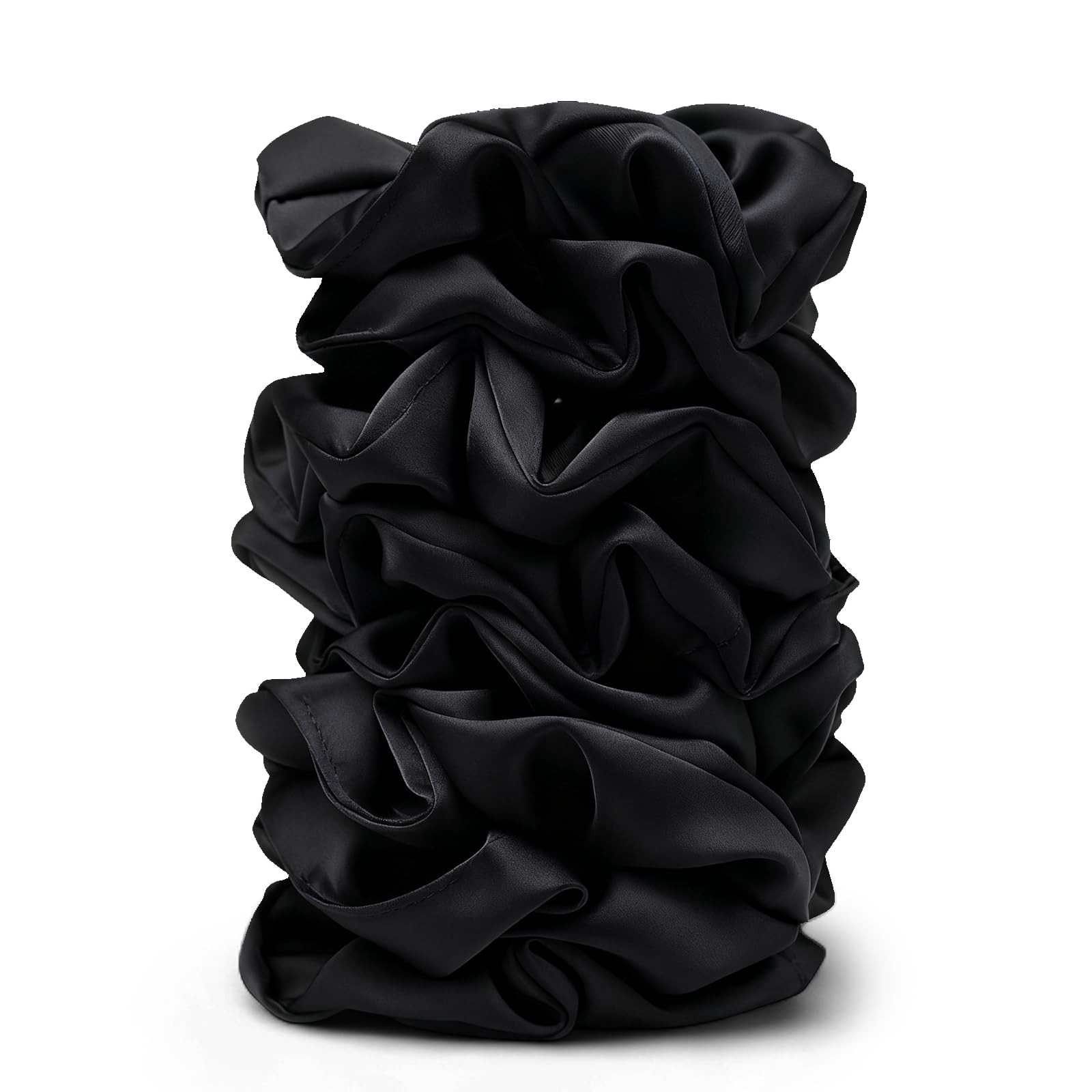Satin Scrunchies for Women – 8PCS Black Silk Hair Ties – No Crease, Frizz-Free, Gentle Elasti... | Amazon (US)