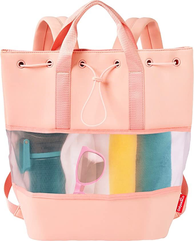 Beach Backpack Lightweight (Pink) - Beach Bags for Women Waterproof Sandproof - Neoprene Drawstri... | Amazon (US)