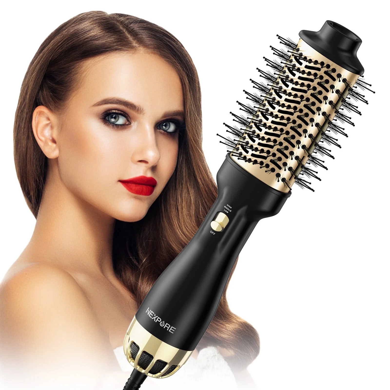 NEXPURE Hair Dryer Brush, 4 in 1 Blow Dryer Brush with Negative Ion Anti-Frizz Ceramic Titanium B... | Walmart (US)