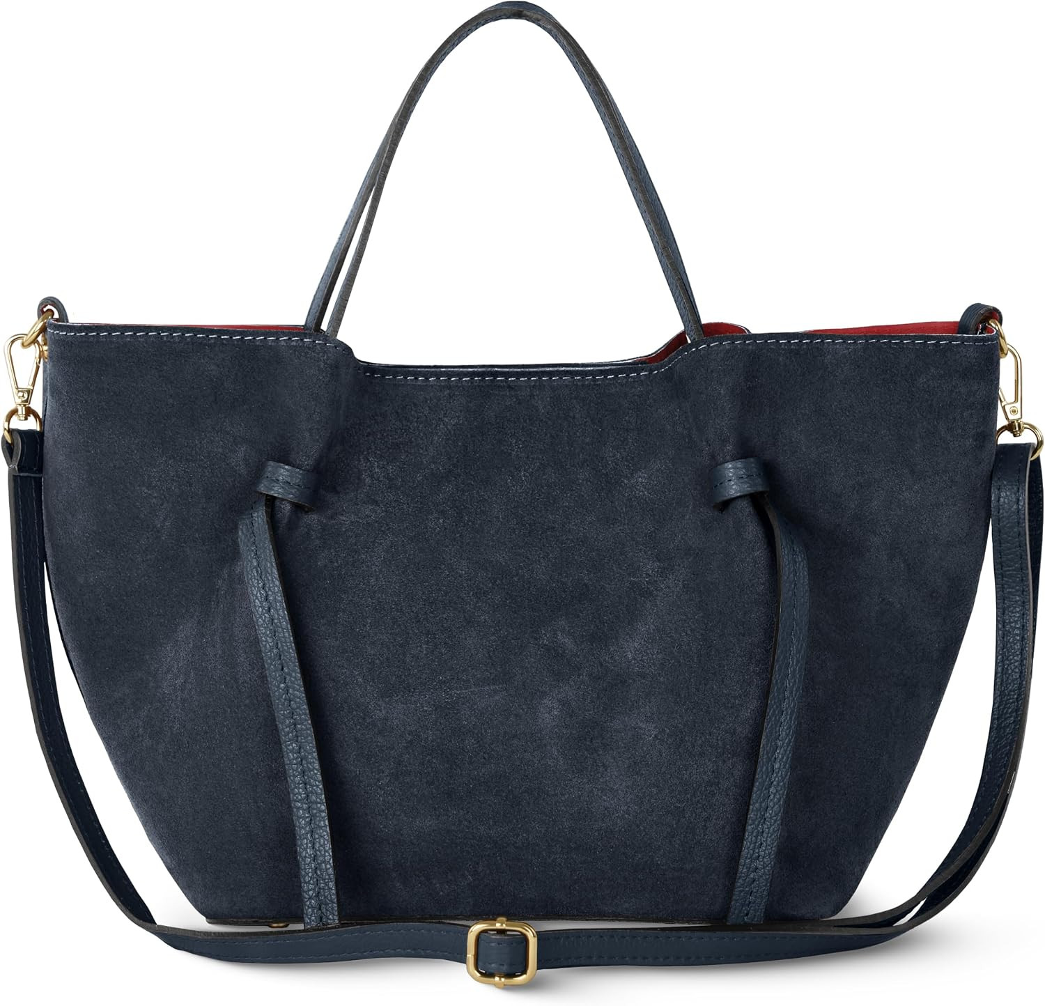 Italian Genuine Suede Tote Bag for Women with Detachable Strap | Structured Top-Handle Purse with Interior Pouch | Amazon (US)
