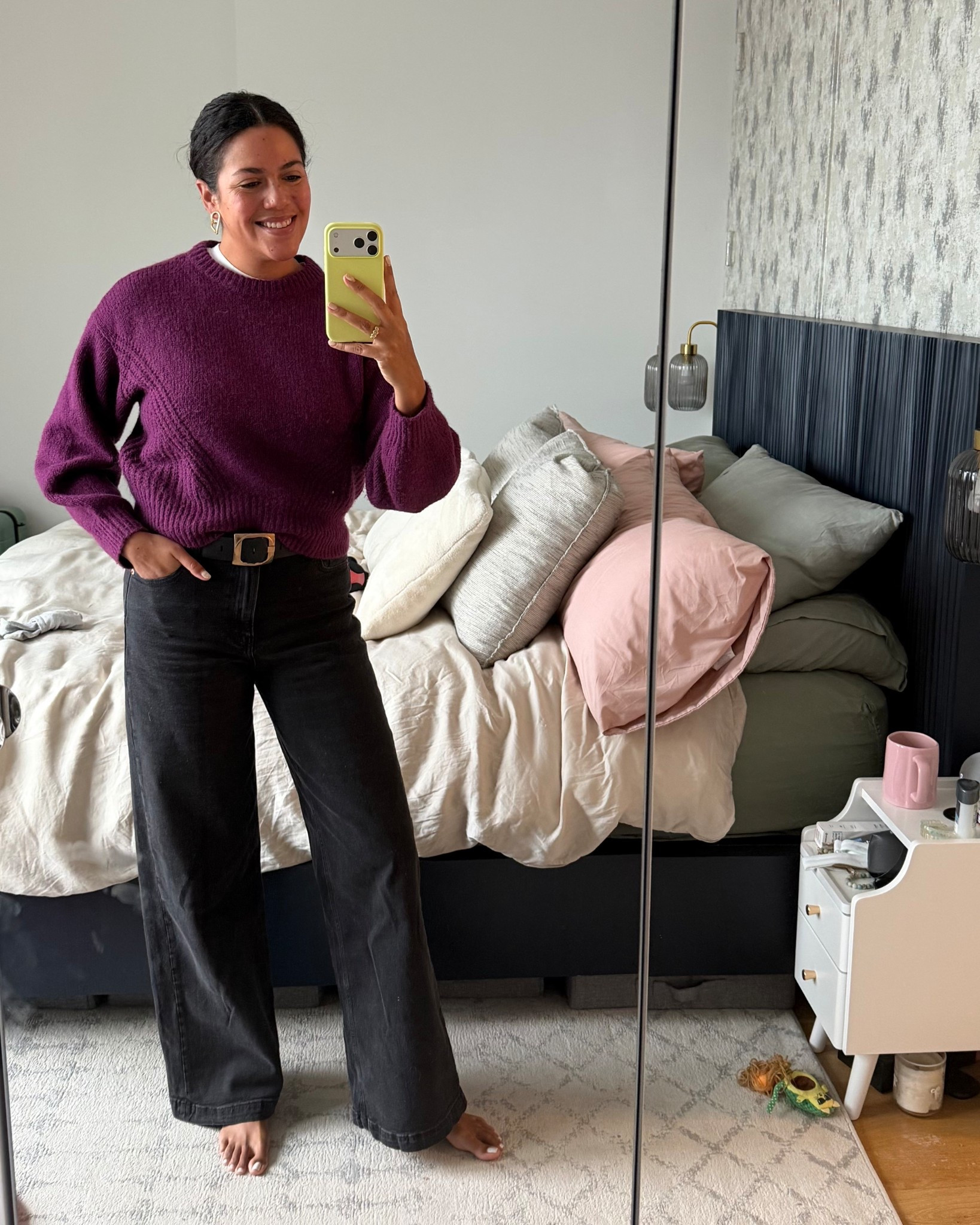 Cozy but cute winter outfit to go ring shopping in NYC!
Madewell Purple cropped sweater, size M (from last year)
Gap high rise straight leg jeans, size 10 Tall
ASOS belt

#LTKMidsize #LTKgrwm #LTKootd