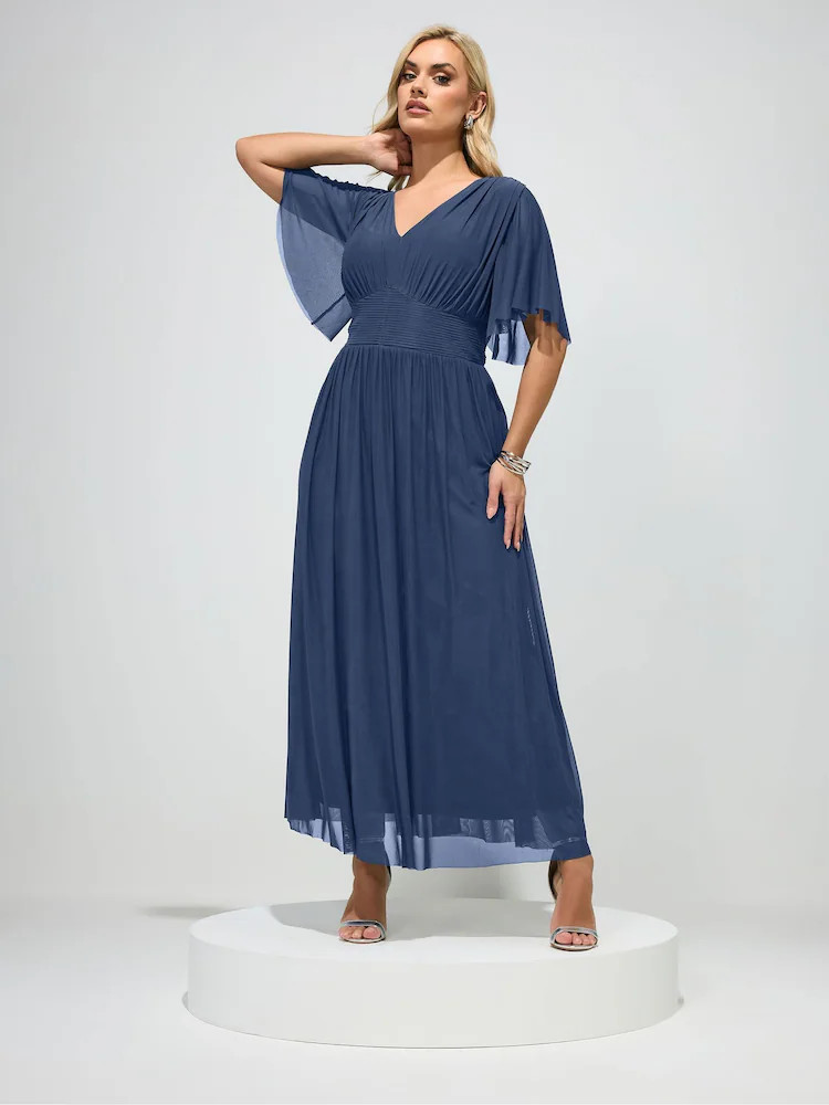 Blau - Yours Curve London gerafftes Maxikleid | Next EU