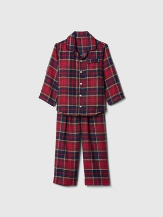 babyGap 100% Recycled Flannel PJ Set | Gap Factory