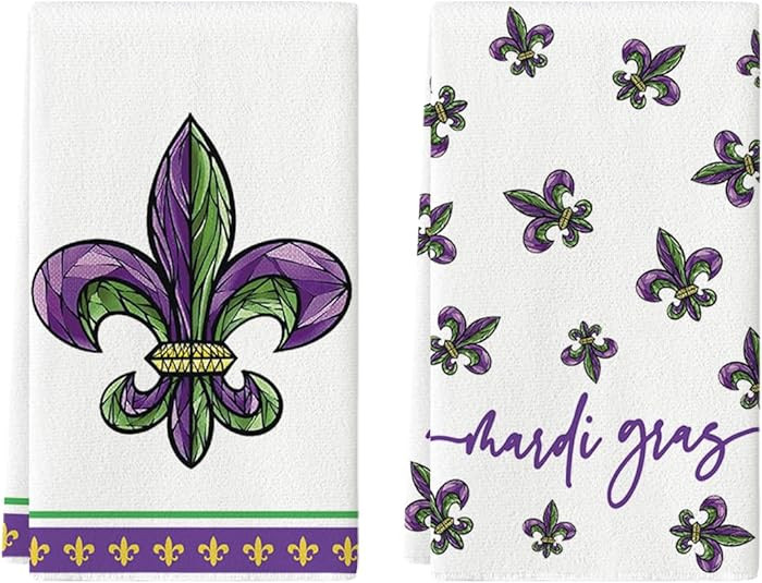 Artoid Mode Iris Mardi Gras Kitchen Towels Dish Towels, 18x26 Inch Seasonal Decoration Hand Towel... | Amazon (US)