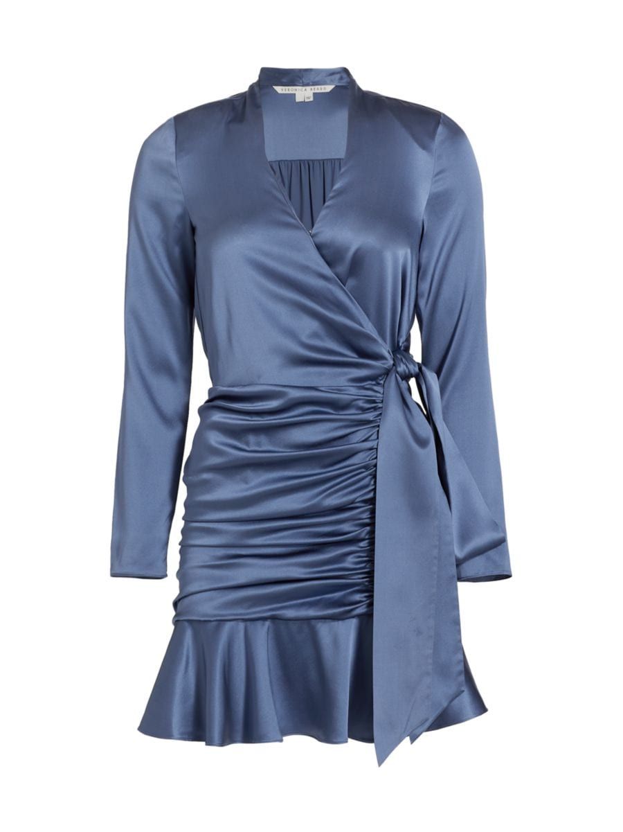 Veronica Beard Agatha Silk Satin Wrap-Effect Dress | Saks Fifth Avenue