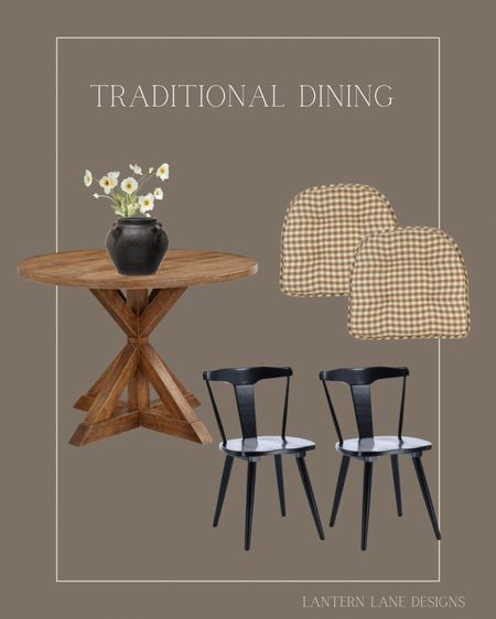Traditional dining room, round pedestal dining table, black dining chairs, pottery barn dupe chairs, poly bark dining chair dupe 

#LTKSpringSale #LTKhome #LTKSeasonal