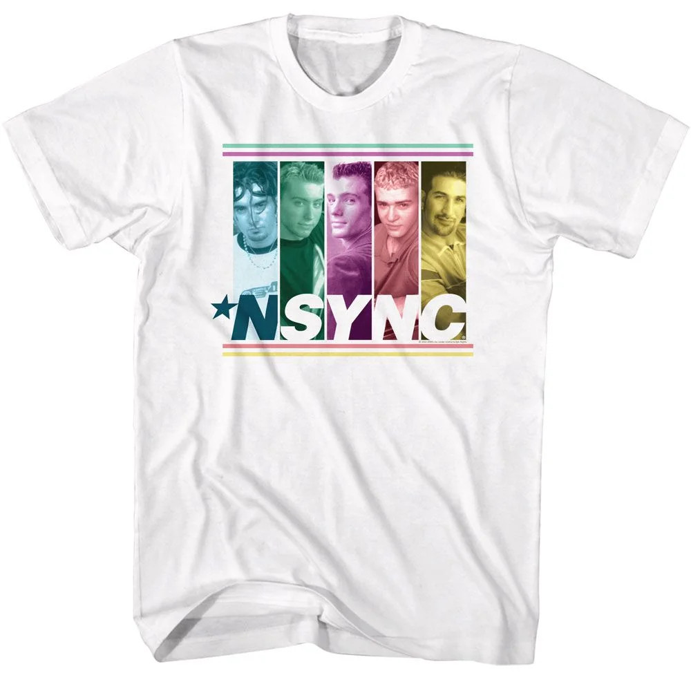 NSYNC Multicolored Boxes White T-Shirt - Walmart.com | Walmart (US)