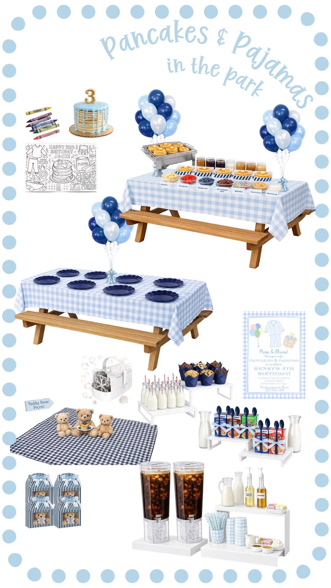 Pancakes & Pajamas in the Park 🥞
The easiest kids birthday party idea: meet at the park in the morning, have everyone come in pajamas, put out pancakes, donuts, and an iced coffee bar, and let the kids run around and play.
Simple and still coordinated enough to feel special.
Sharing the setup pieces that make this theme easy to recreate.


#LTKmomlife #LTKKids #LTKBaby