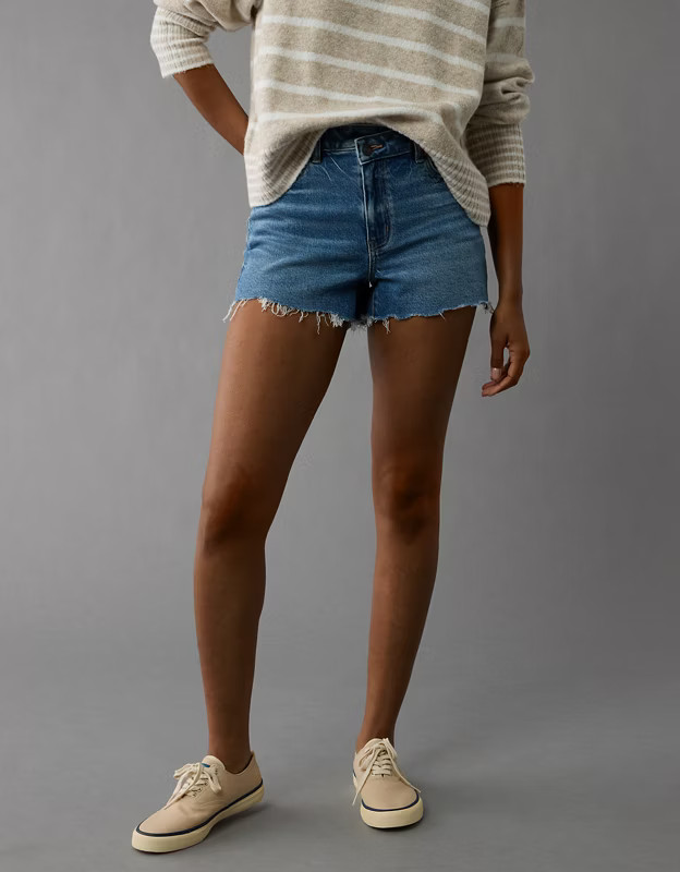 AE Stretch Crossover Denim Mom Short | American Eagle Outfitters (US & CA)