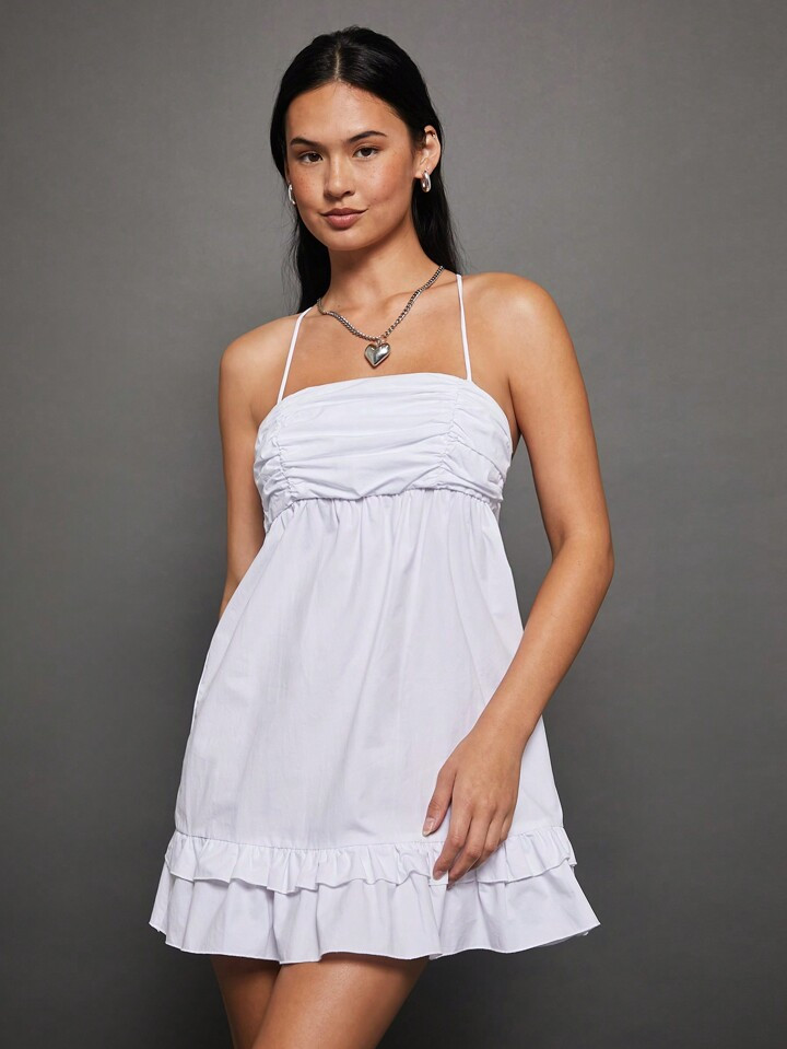 WESTFADE 100% Cotton Babydoll Mini Dress | SHEIN