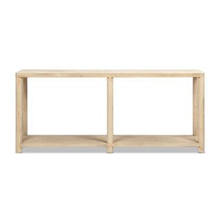 Jennifer Taylor Milo 71 in. Light Natural Cerused Rectangle Reclaimed Pine Wood Console Table wit... | The Home Depot